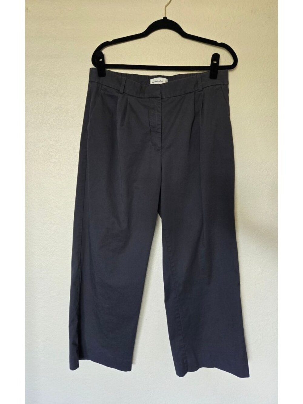 Abercrombie & Fitch Wide-Leg High Rise Cotton Pants Gray Women's Size 12